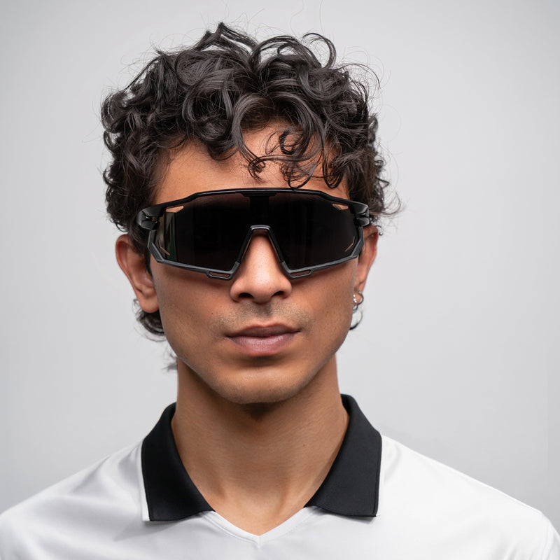 [ Kryptonite ] Polarised Sports Sunglasses : Black - projectshades