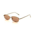 [ Hecate ] Slim Metal Sunglasses : Brown/Gold