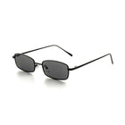 [ Hecate ] Slim Metal Sunglasses : Black/Black