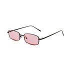 [ Hecate ] Slim Metal Sunglasses : Pink/Black