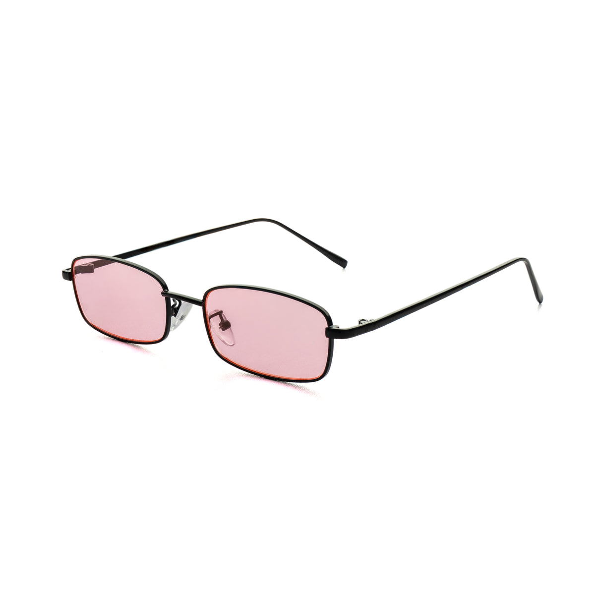 [ Hecate ] Slim Metal Sunglasses : Pink/Black