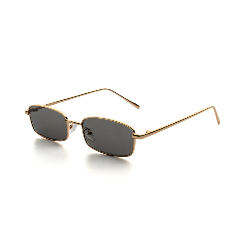 [ Hecate ] Slim Metal Sunglasses : Black/Gold