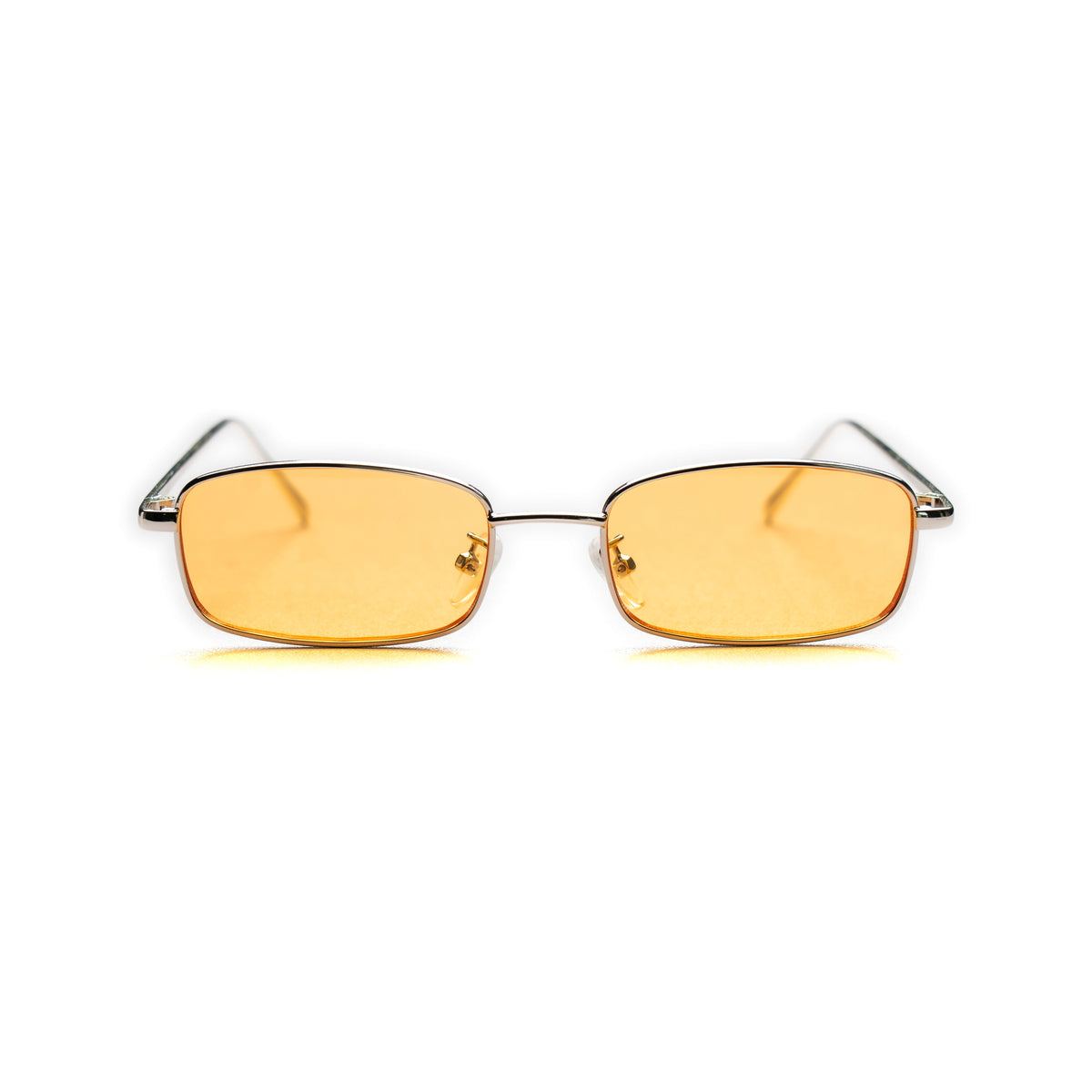 [ Hecate ] Slim Metal Sunglasses : Orange/Silver
