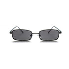 [ Hecate ] Slim Metal Sunglasses : Black/Black