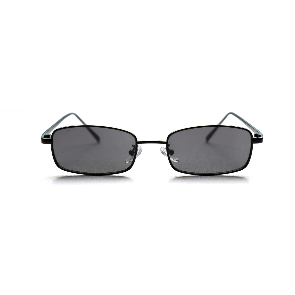 [ Hecate ] Slim Metal Sunglasses : Black/Black