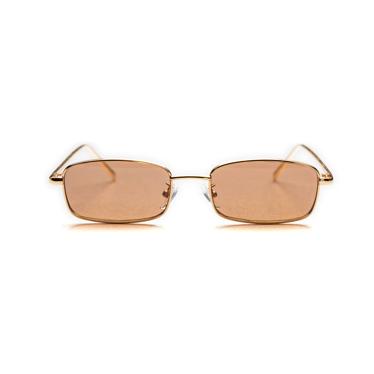 [ Hecate ] Slim Metal Sunglasses : Brown/Gold