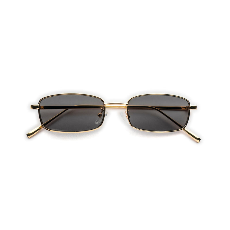 [ Hecate ] Slim Metal Sunglasses : Black/Gold
