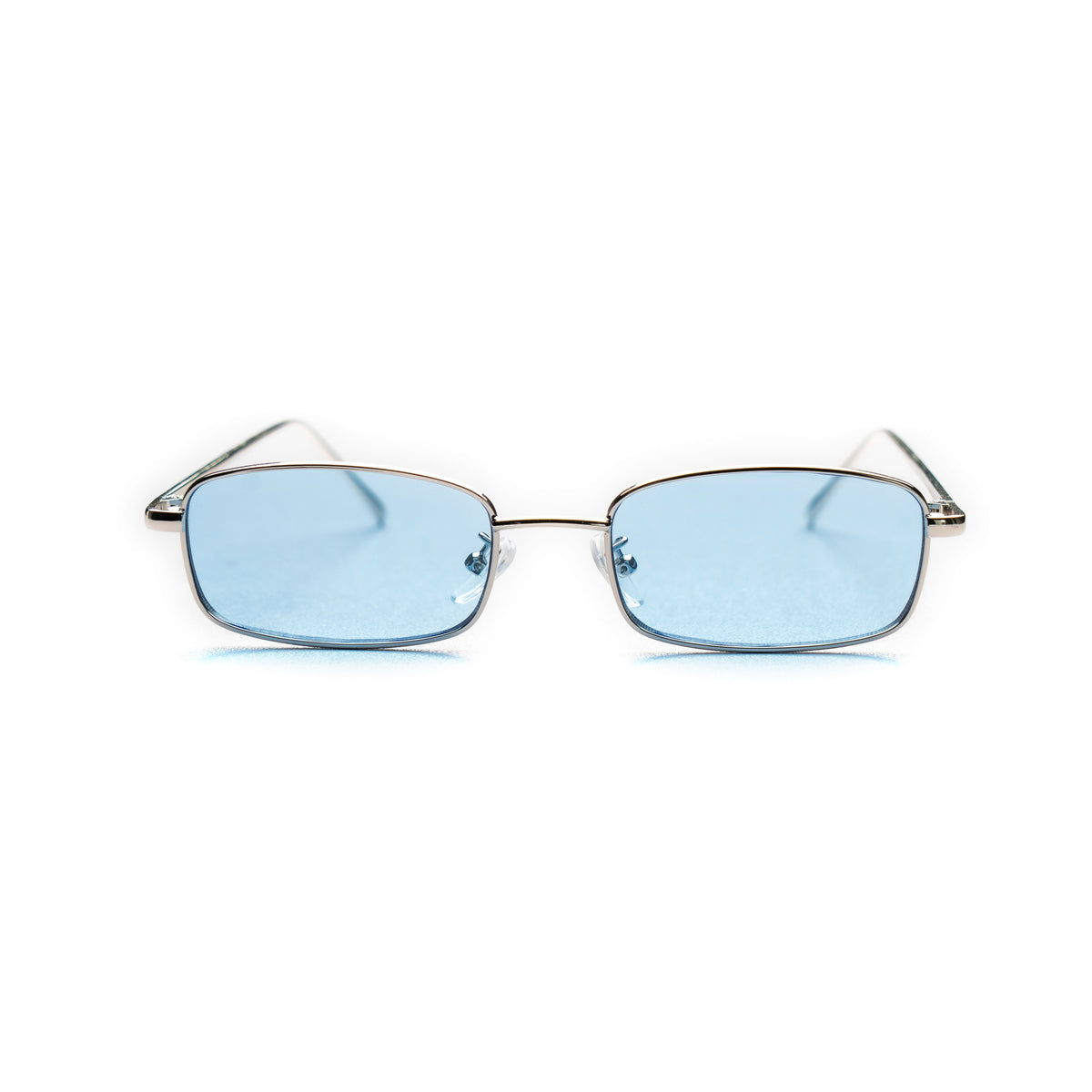 [ Hecate ] Slim Metal Sunglasses : Blue/Silver