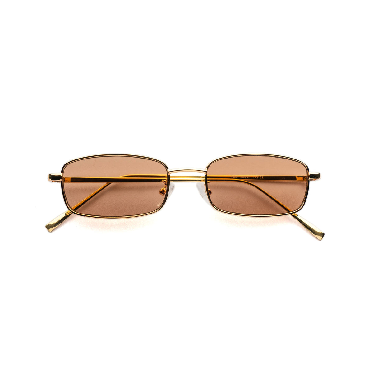[ Hecate ] Slim Metal Sunglasses : Brown/Gold