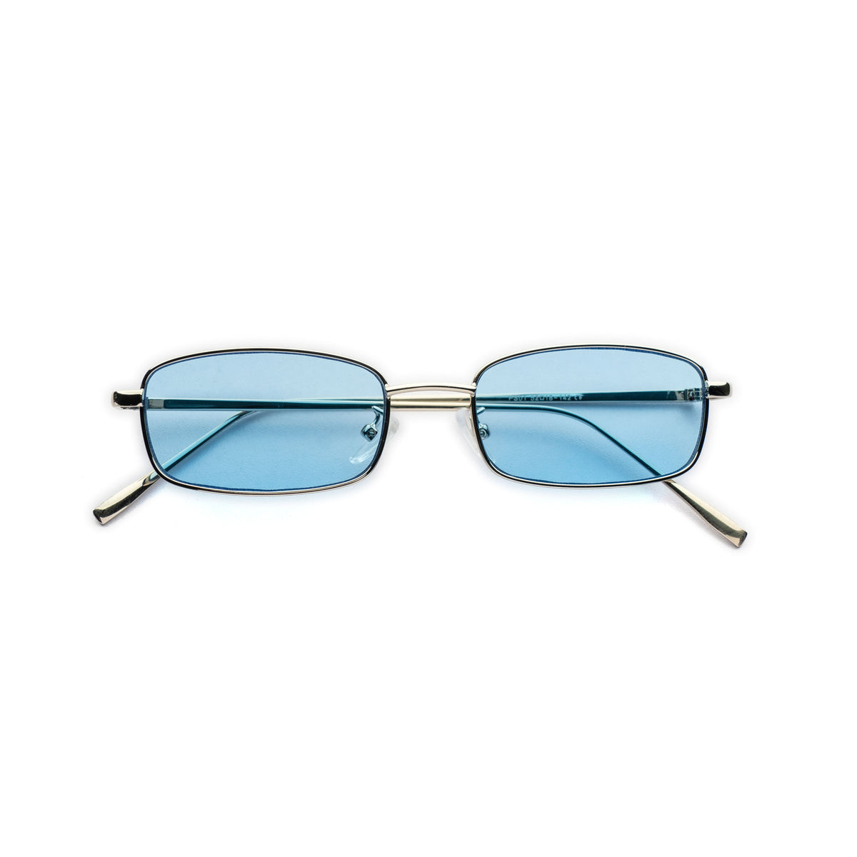 [ Hecate ] Slim Metal Sunglasses : Blue/Silver