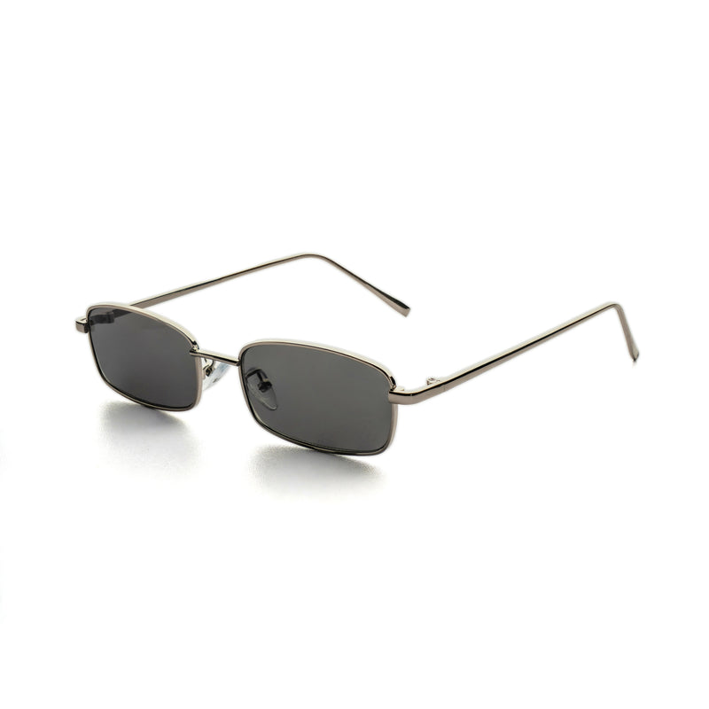 [ Hecate ] Slim Metal Sunglasses : Black/Silver