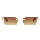 [ Woody ] Sustainable Rimless Sunglasses - projectshades