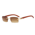 [ Woody ] Sustainable Rimless Sunglasses - projectshades