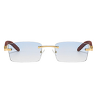 [ Woody ] Sustainable Rimless Sunglasses - projectshades