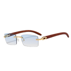 [ Woody ] Sustainable Rimless Sunglasses - projectshades