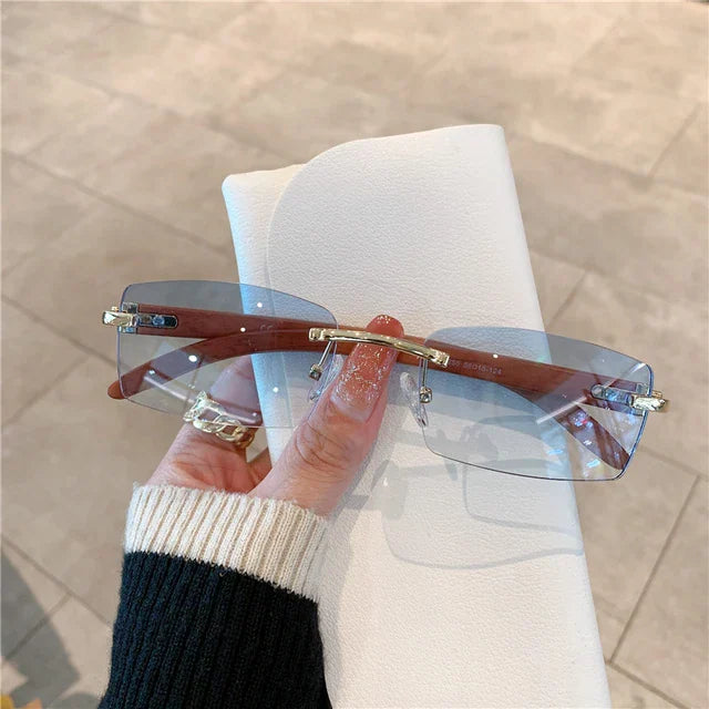 [ Woody ] Sustainable Rimless Sunglasses - projectshades