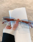 [ Woody ] Sustainable Rimless Sunglasses - projectshades
