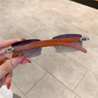 [ Woody ] Sustainable Rimless Sunglasses - projectshades