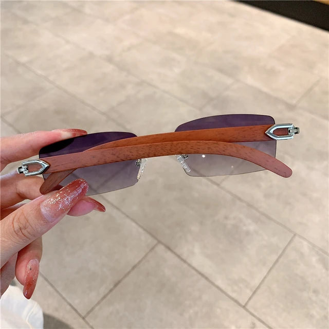 [ Woody ] Sustainable Rimless Sunglasses - projectshades