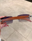 [ Woody ] Sustainable Rimless Sunglasses - projectshades