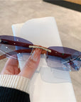 [ Woody ] Sustainable Rimless Sunglasses - projectshades
