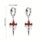 [ Bloodstone ] Gothic Cross Earrings - projectshades