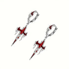 [ Bloodstone ] Gothic Cross Earrings - projectshades