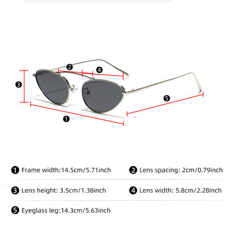 [ Euphoria ] Cateye Metal Sunglasses