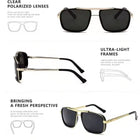 [ NOIR 140 ] Rectangular Polarized Sunglasses - projectshades