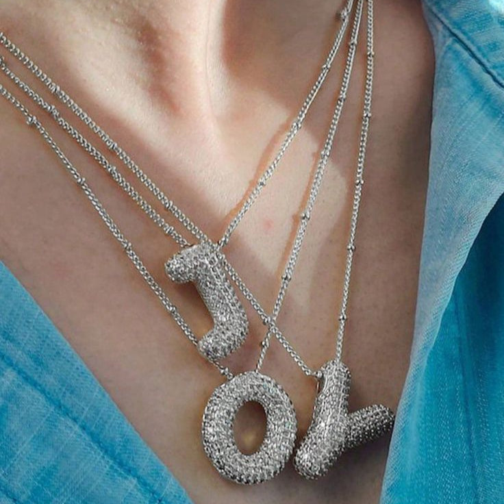 [ Nombre ] Inflated Intial Necklace - projectshades