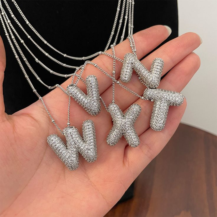 [ Nombre ] Inflated Intial Necklace - projectshades