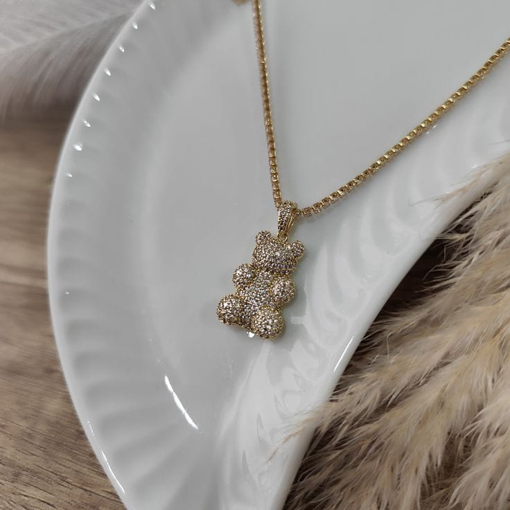 [ Ted ] Gold TeddyBear Necklace - projectshades