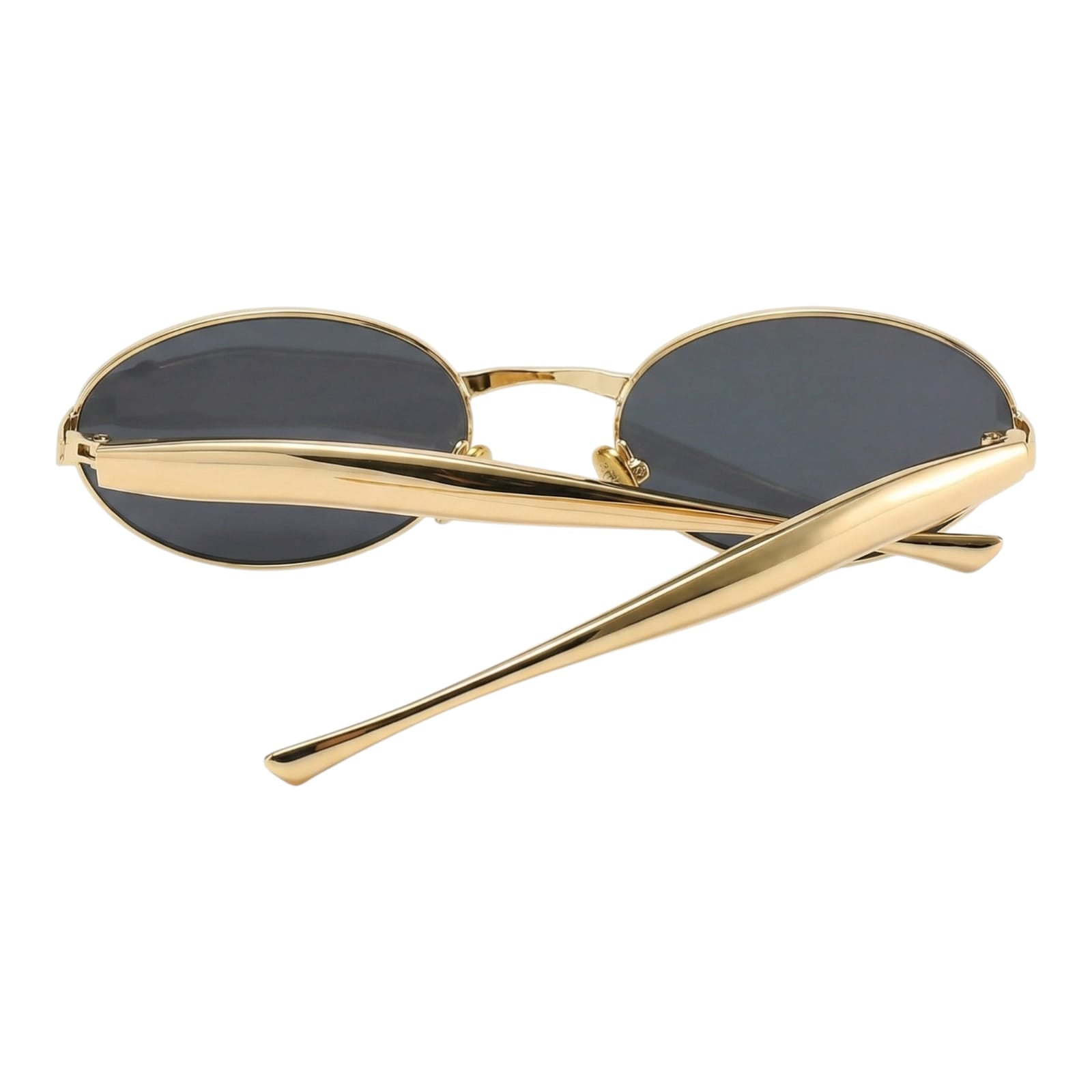 [ Monarch ] Metal Oval Sunglasses : Gold
