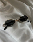 [ Siobhan ] Black Oval Metal Sunglasses - projectshades