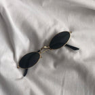 [ Siobhan ] Black Oval Metal Sunglasses - projectshades