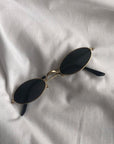 [ Siobhan ] Black Oval Metal Sunglasses - projectshades