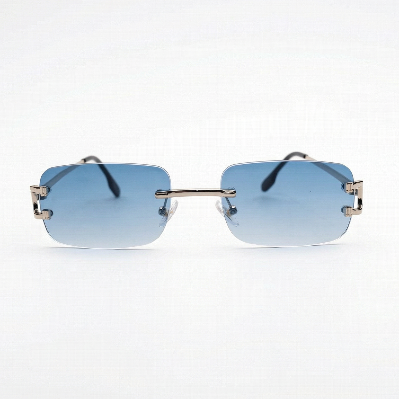 [ Serendipity 2.0 ] Holiday Rimless Sunglasses : Blue - projectshades