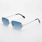 [ Serendipity 2.0 ] Holiday Rimless Sunglasses : Blue - projectshades