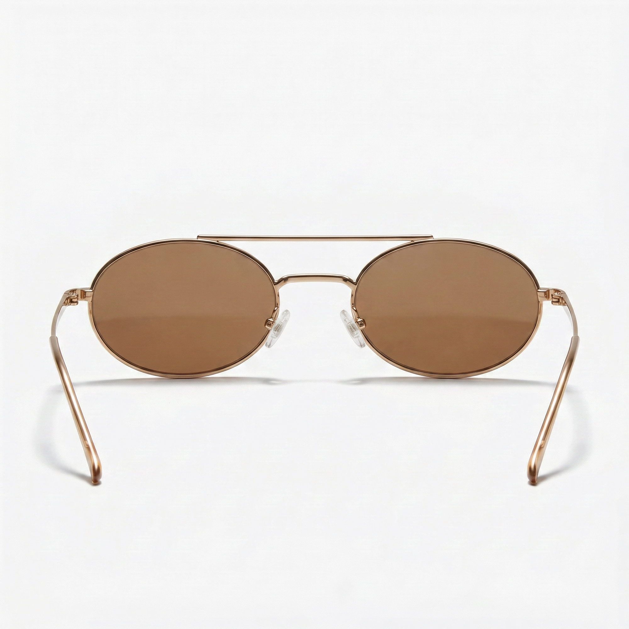 [ Miami ] Oval Aviator Sunglasses : Brown/Gold - projectshades