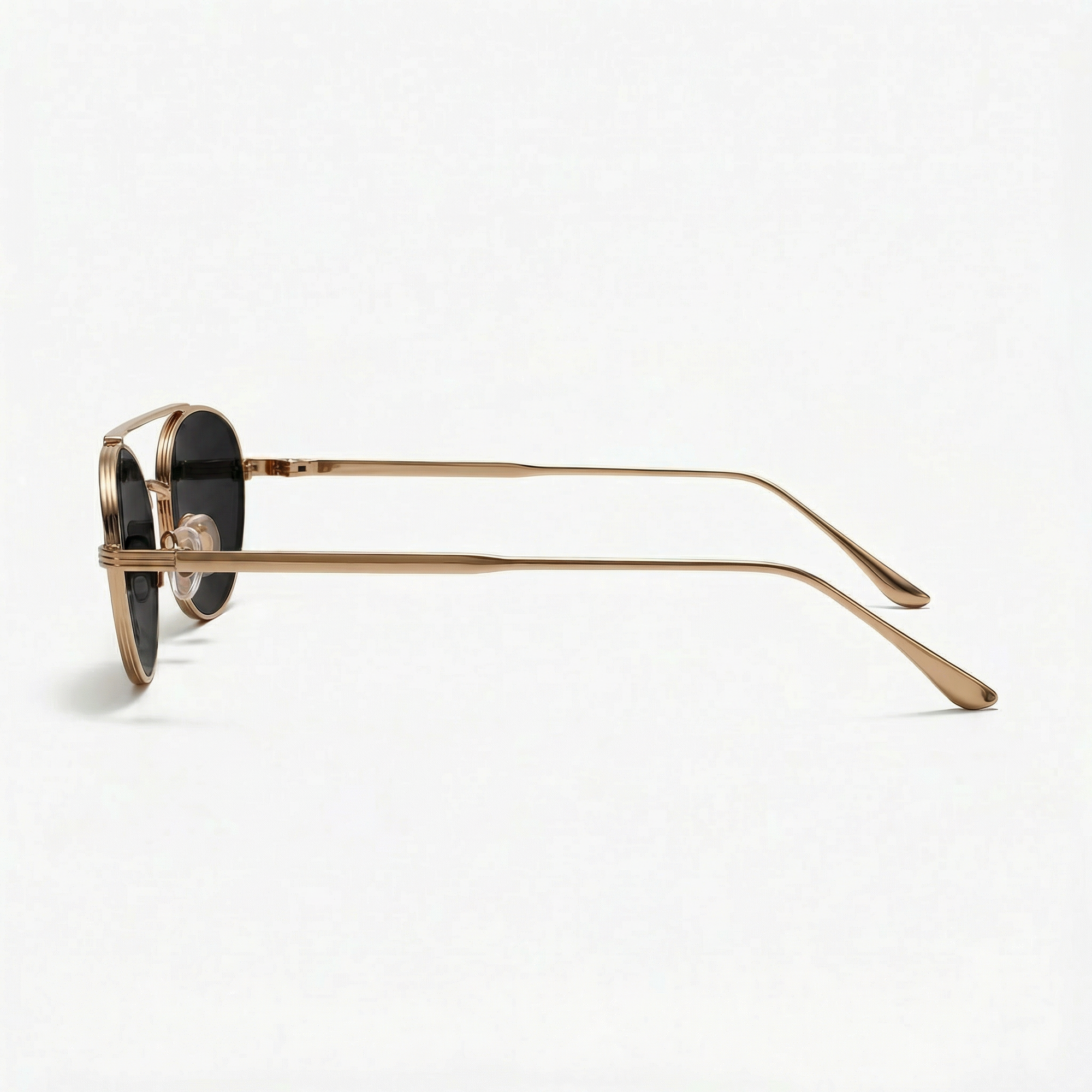 [ Miami ] Oval Aviator Sunglasses : Black/Gold - projectshades