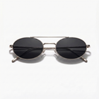 [ Miami ] Oval Aviator Sunglasses : Black/Silver - projectshades