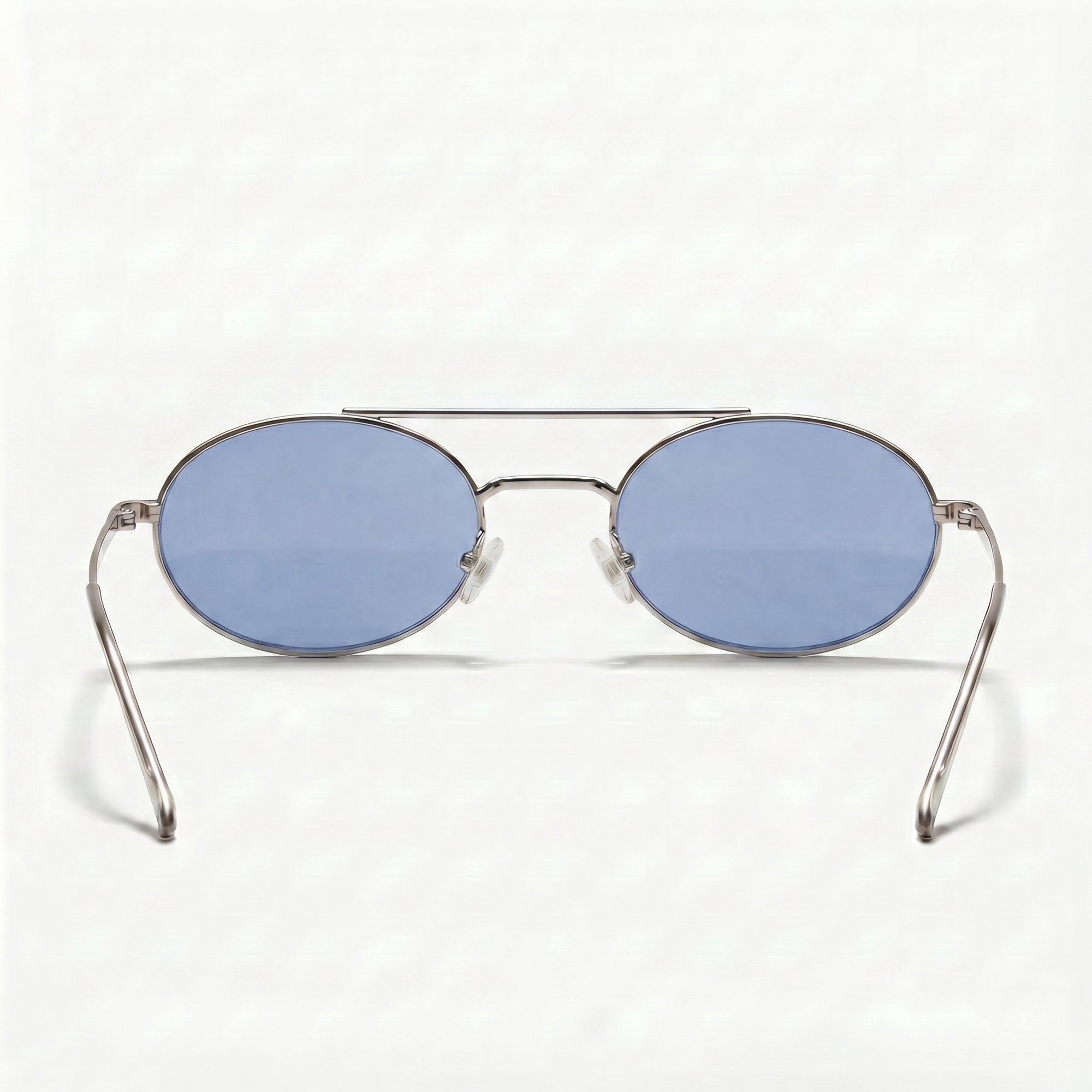 [ Miami ] Oval Aviator Sunglasses : Blue/Silver - projectshades