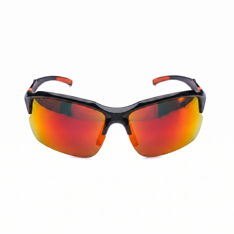 [ Zod ] Semi-Rimless Polarised Sunglasses : Red - projectshades