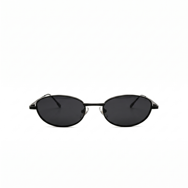 [ Orbit ] Oval Sleek Sunglasses : Black/black - projectshades