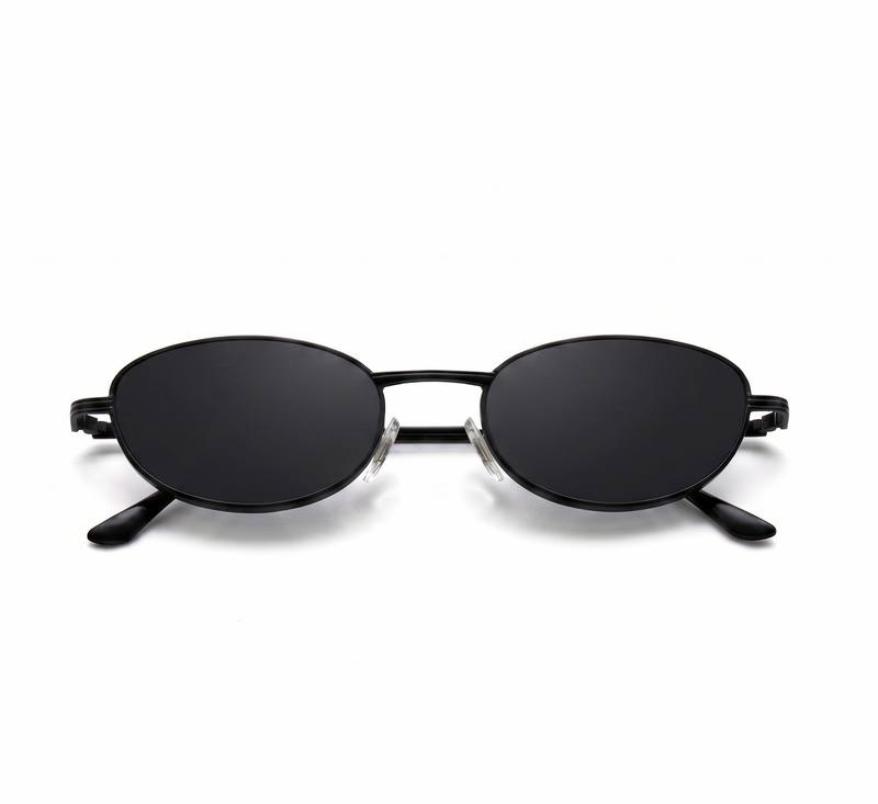 [ Orbit ] Oval Sleek Sunglasses : Black/black - projectshades