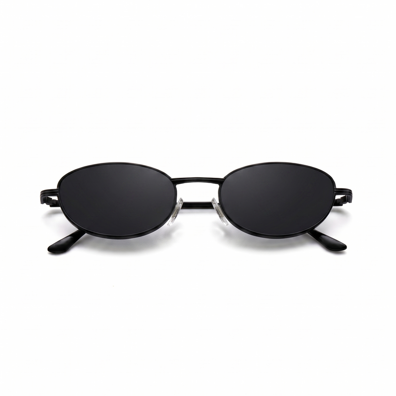 [ Orbit ] Oval Sleek Sunglasses : Black/black - projectshades