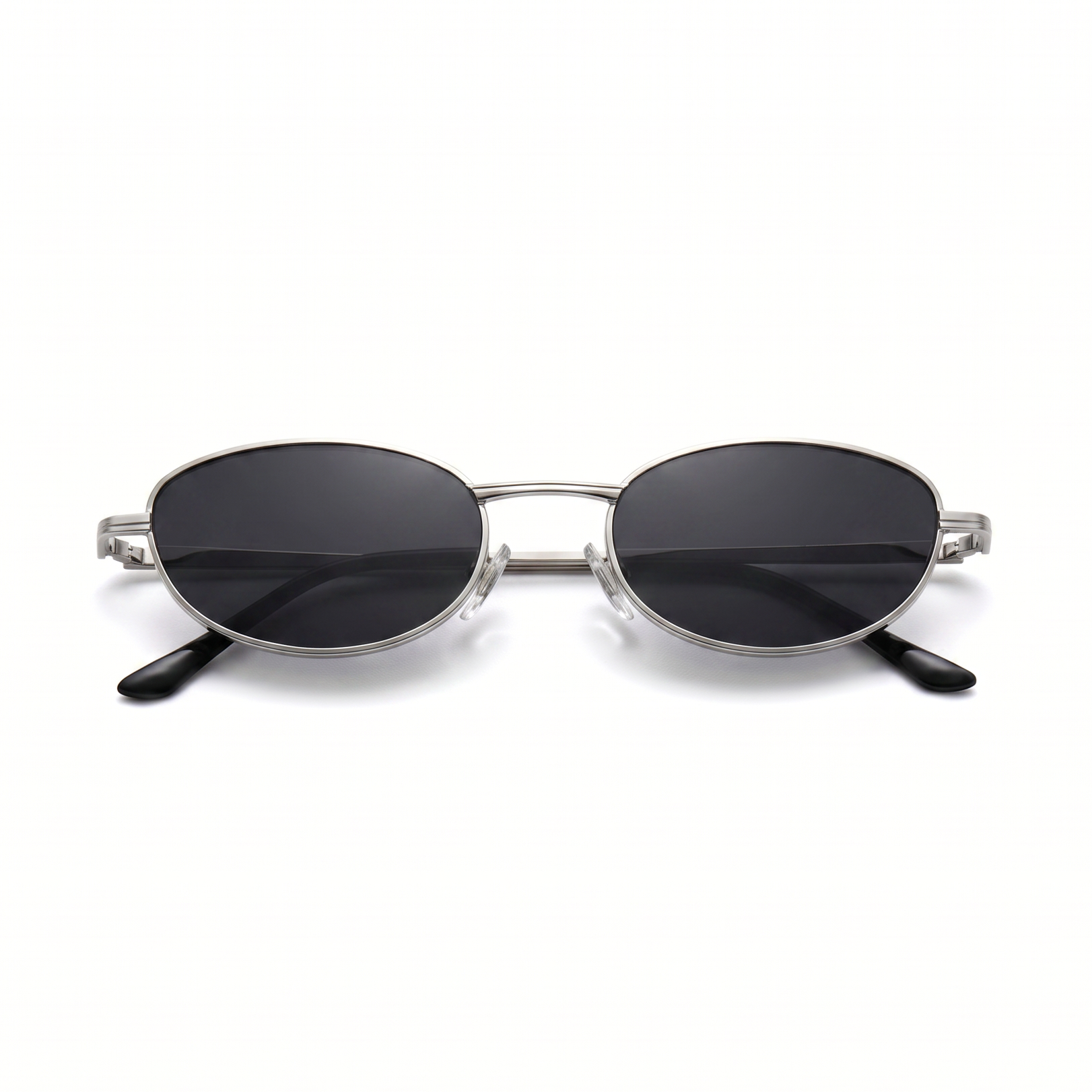[ Orbit ] Oval Sleek Sunglasses : Black/silver - projectshades