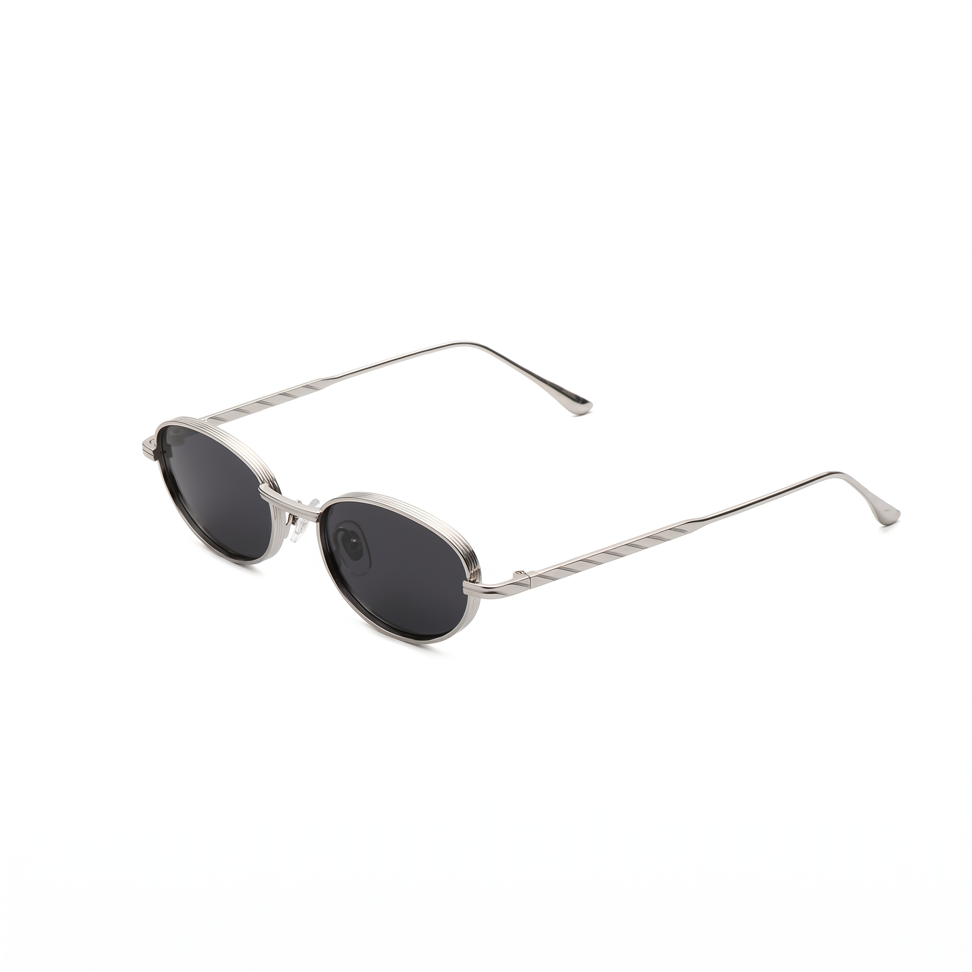 [ Orbit ] Oval Sleek Sunglasses : Black/silver - projectshades