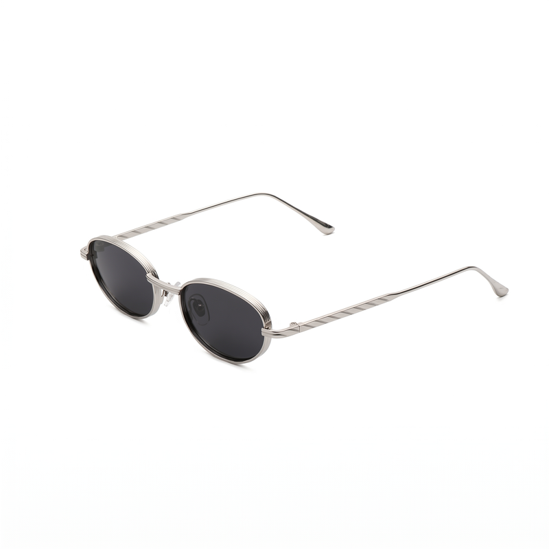[ Orbit ] Oval Sleek Sunglasses : Black/silver - projectshades