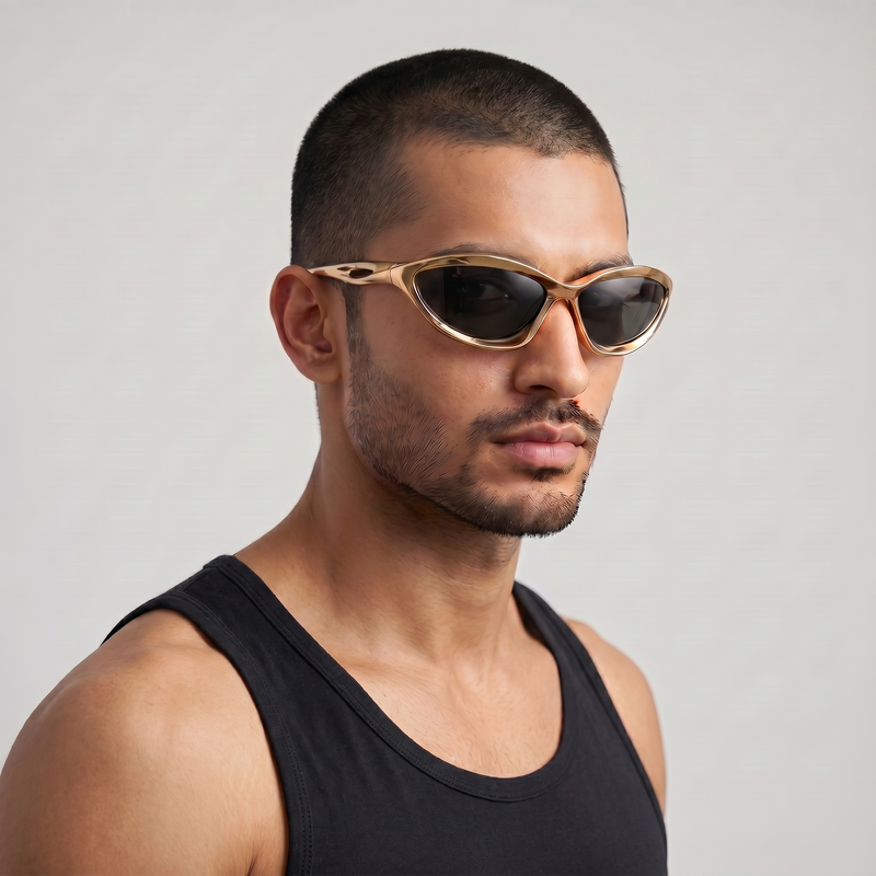 [ Venom ] Unisex Techno Sunglasses : Gold - projectshades
